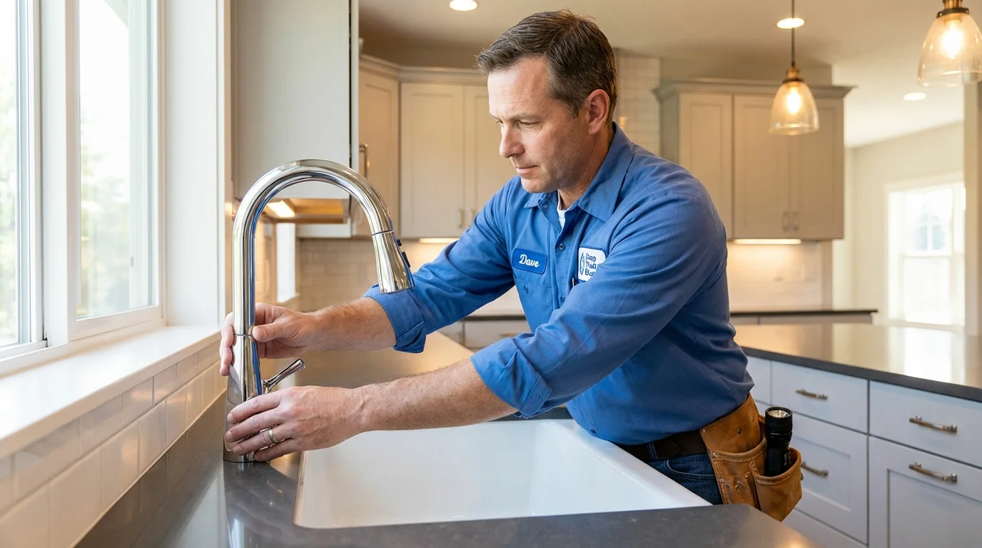 Kitchen faucet installation by Johns Plumbing LLC in Webster City