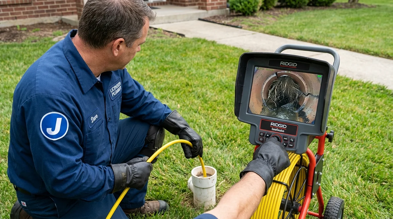 Sewer camera inspection being performed by Johns Plumbing LLC in Webster City